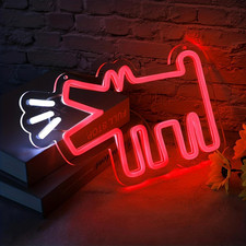 Barking Dog Neon Sign - Red Dimmable Neon Light Sign for Game Room Man Cave picture
