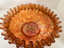 Antique Fenton Iridescent Carnival Glass Autumn Acorns 9