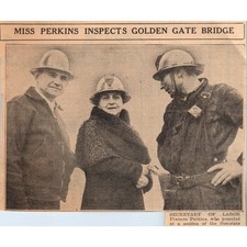 Frances Perkins Inspects Golden Gate Bridge 1935 Newspaper Article AE7-N3 picture
