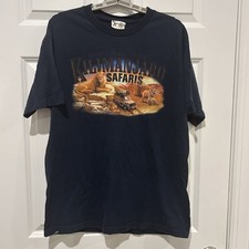 VTG 90s Walt Disney World Animal Kingdom Kilimanjaro Safaris T Shirt Large Navy picture