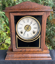 Antique C 1922 Sessions Gable #3 Cabinet Mantle Clock With ALARM - SEE VIDEO picture