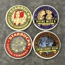Starbucks Doonesbury Gary Trudeau Set of 4 Coasters 2 From 2000 2 From 1998 picture