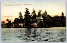 K32/ Redwood New York Postcard c1910 Jefferson Butterfield Lake Oak Lodge 164 picture