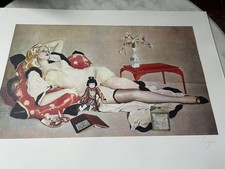 ALBERTO VARGAS 1979 COA # I 50/ 500 RISQUÉ LADY RECLINING SIGNED PROXY AUTHENTIC picture