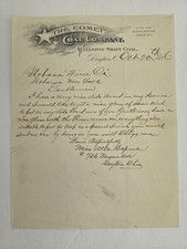 1896 antique COMET COAL COMPANY dayton oh WELLSTON SHAFT COAL MINING LETTERHEAD picture