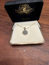 Vintage Stamper Jewelry 10k Gold Harley Davidson Necklace With Original Box picture