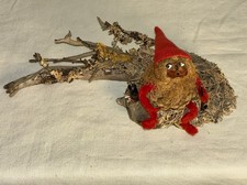 Vintage Norwegian Nisse Troll Driftwood  Sculpture Agnes Dyrstad Steinkjer picture