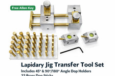 Lapidary Jig Transfer Tool Set 22 Brass Dop Sticks 45° 90°/180° Faceting picture