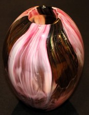Art Glass Heavy Multicolored Glass Vase picture