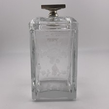 Antique Hawkes Etched Glass Small Jar w/Sterling Lid picture