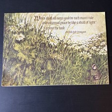Vintage 1969 Looart Press Christmas Card Tennyson Quote Wildflowers L Powell picture