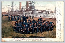 Morning Drill Sailors From US Man O War US Navy Postcard c1905 Training picture
