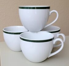 LOT OF 4 WILLIAMS SONOMA Brasserie White with Green Band  Cup Mug Japan picture