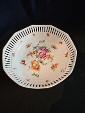 Vintage Hand Painted 7 1/2”  Porcelain Reticulated Bread, Bowl, Japan Beautuful picture