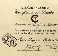 WWII Home Front US Crop Corps Patriotic Service Food For Freedom 1943  picture