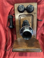 Restored Antique 1901 KELLOGG Oak Magneto Wall Phone works on modular connection picture