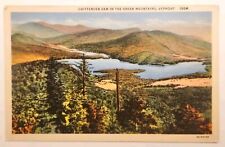 Green Mountains. Chittenden Dam. Lake. Vermont Postcard. VT Linen UNP DB picture