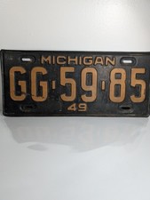 1949 Michigan License Plate Vintage Original Condition picture
