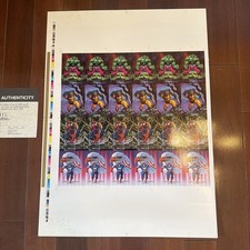 1992 Marvel Masterpieces Trading Card Promos Uncut Press Sheet with COA RARE picture