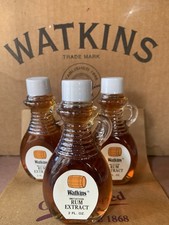 Vtg Watkins Extract/Flavor-2 Fl. Oz./ Glass Bottle- Full/Sealed-RUM Imit.Extract picture