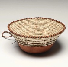 Omani Bedouin Palm Basket Camel Leather Base Tribal Décor- Provenance ASUni picture