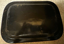 Vintage Burmese Yun Lacquerware Serving Tray – Hand-Incised Bagan Palace Court S picture