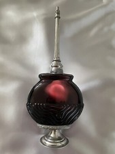 VTG Moorish Moroccan Signed Amethyst Glass Rose Water Perfume Sprinkler Bottle picture