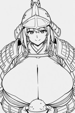 Samurai Onigiri Break Anime Girl Waifu 4x6 Manga Art Sticker picture