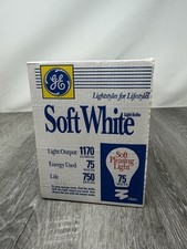 Vtg GE Light Bulbs - NEW Soft White 75 Watt Bulbs 1 Pack of 4 ADHD Anxiety picture