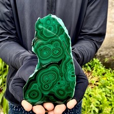 388G Natural Green Malachite Crystal Flaky Pattern Ore Specimen Quartz Healin picture