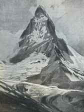 1910 Dora Keen Climbing the Matterhorn illustrated picture