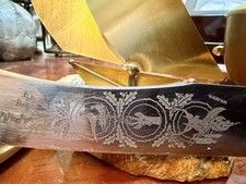 Vintage German KLA-TRA-SO Solingen 2Pc Carving Etched Blade 1950s Stag Handle picture