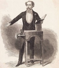 Mr Charles Dickens last reading Historic Old Photo picture