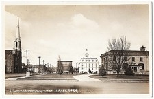 real photo Salem OR - Church Street Looking West antique postcard RPPC picture