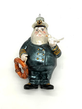 Fisherman Marine Seaman/Ship Captain Ornament +Rescue Ring Christmas Beach ca 4” picture