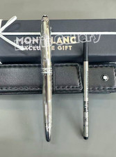 MONTBLANC Meisterstück Silver Rollerball Pen – Elegant Finish w/ Box & Pouch picture