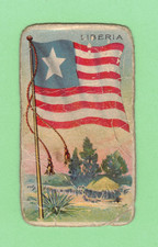 1909-1911 T59 FLAGS OF ALL NATIONS - RECRUIT LITTLE CIGARS TOBACCO - LIBERIA picture