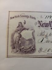 1868 NEW YORK COUNTY NATIONAL BANK $2000 CHECK w UNCANCELLED REVENUE STAMP  DO1 picture