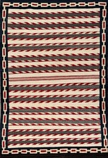 Exciting Eyedazzler – 1880s Antique Navajo Rug - Chain-Link Border 5.7 x 8.3 ft. picture