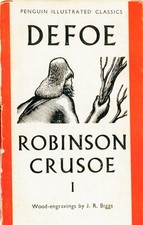 Robinson Crusoe by Daniel Defoe, Book Cover Art--POSTCARD picture