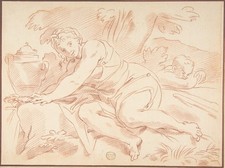 Nymph Cupid Vintage 17th Century Italian Art Reprint Wall Art picture