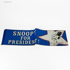Vintage Snoopy For President Banner Peanuts Schulz Paper Sign Red White Blue picture