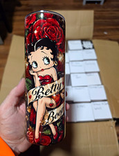 Betty Boop 20 fl oz Stainless Steel Hot/Cold Tumbler w/ Lid Roses Design picture