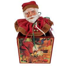 1986 Enesco Musical Jack in the Box Twas The Night Before Christmas 325597 COA picture