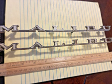 VINTAGE SET OF 2 CHEVROLET CHEVY MALIBU Emblems Scripts Badges Trim Ornament picture
