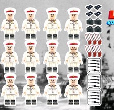 12x WWII Custom Military Mini figures Set White Dress Uniform Officers Weapons picture