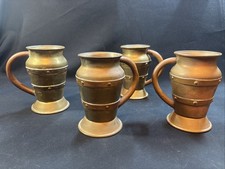 4 Mexican Copper Brass Mugs  Hecho En Mexico  picture