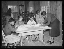 Photo:Lakeview Project Arkansas 1938 Sewing Lesson in School Girls Sewing picture
