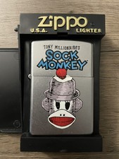 Mint 2000 Zippo Tony Millionaire's Sock Monkey Lighter Flamerite Smoke King  picture