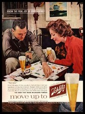 1960 Monopoly Board Game Schlitz Beer MCM TV Set Living Room Vintage Print Ad picture